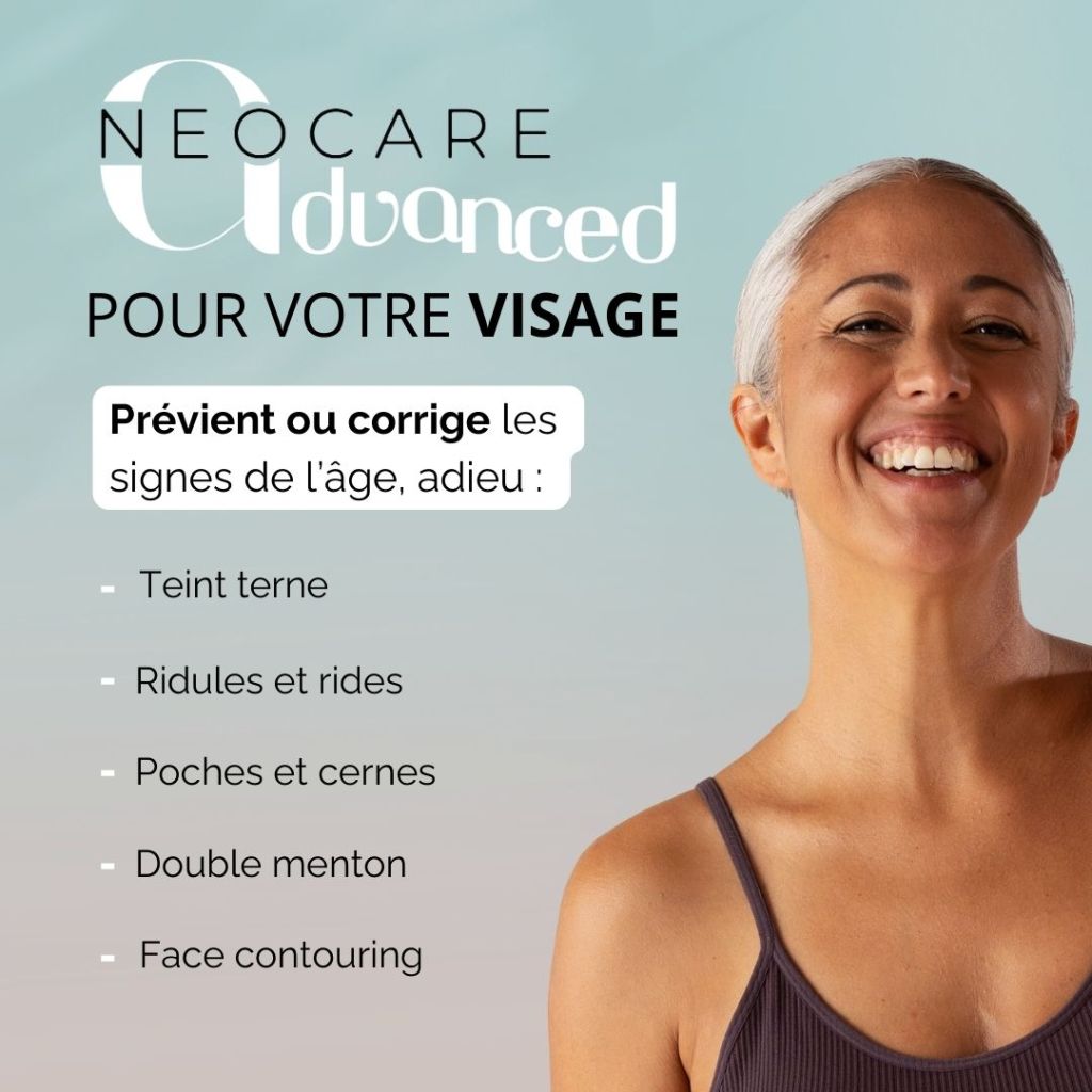 Prévient ou corrige les signes de l'âge. 
Adieu : teint terne, ridules et rides, poches et cernes, double menton, face contouring